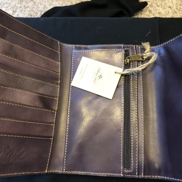 PATRICIA NASH PURPLE LEATHER STUDDED WALLET NWT - Picture 2 of 6